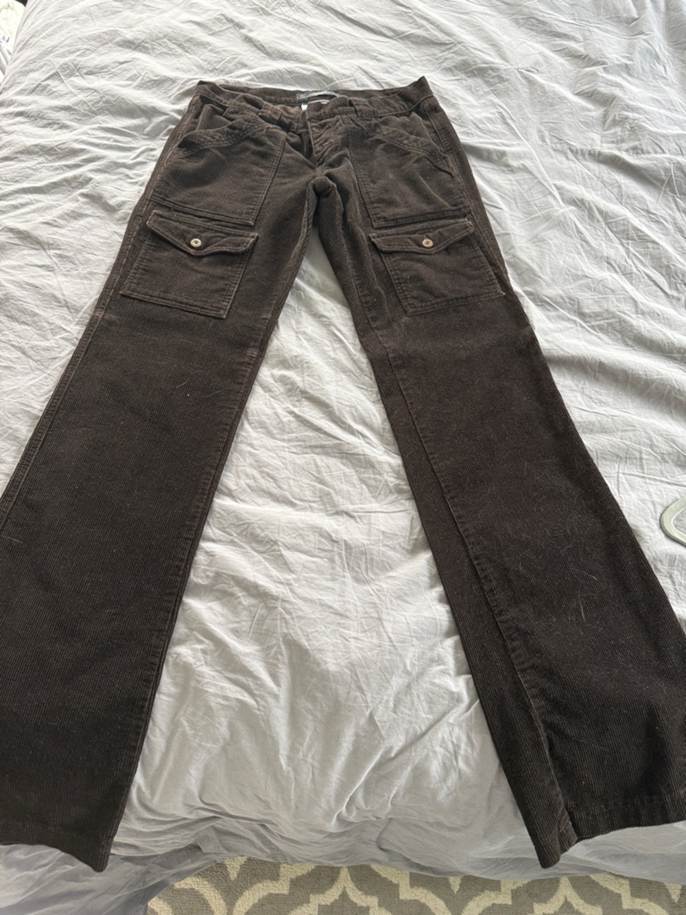 Weekend Max Mara Dark Brown Corduroy Cargo Trousers